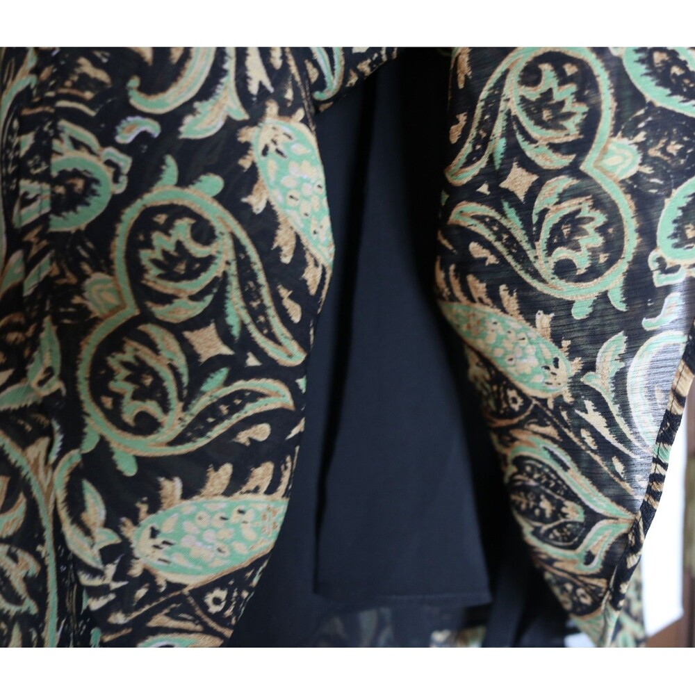 Zara Boho Paisley Long Sleeve Print Fit & Flare Mini Dress V Neck Size M NWT - Picture 5 of 11